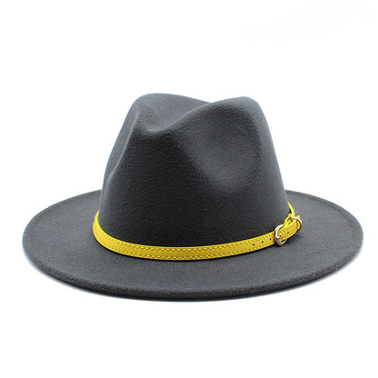 Woolen Hat Big Brimmed Hat Jazz Hat Felt Hat