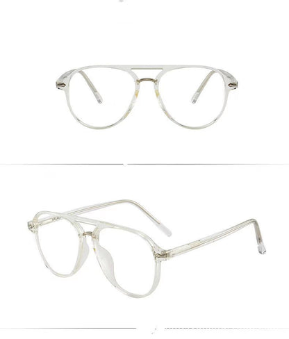 New Retro Double Beam Large Frame TR Glasses Frame