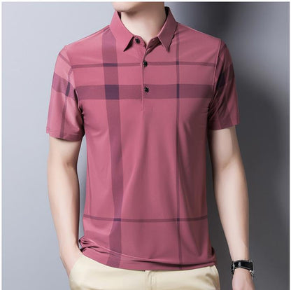 Men's Fashion Ice Silk Short Sleeve T-shirt