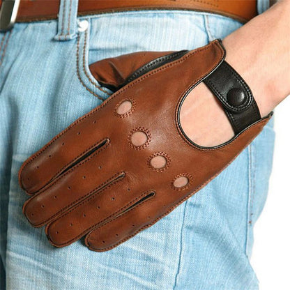 Men's Driving Leather Driving Touch Screen Gloves