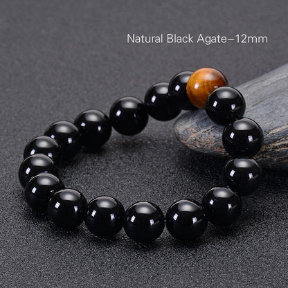 Natural Black Agate Bracelet Tiger Eye Bracelet