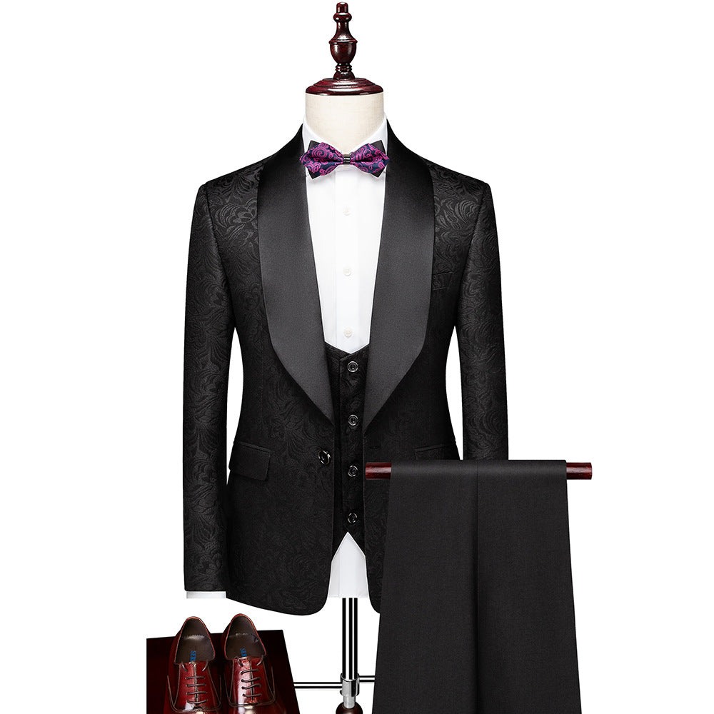 Men's Suit Set Slim Fit Groom Wedding Evening Dress