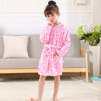 Clothing Children's Bathrobe Robe Thick Flannel