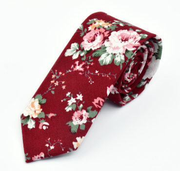 Men Floral Pattern Casual Fashion Cotton Tie 6cm