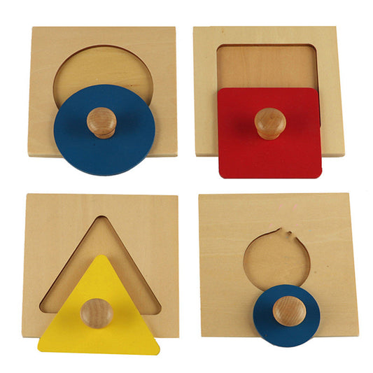 Sensory Puzzles To Recognize Four Kinds Of Geometric Jigsaw Puzzle Toys