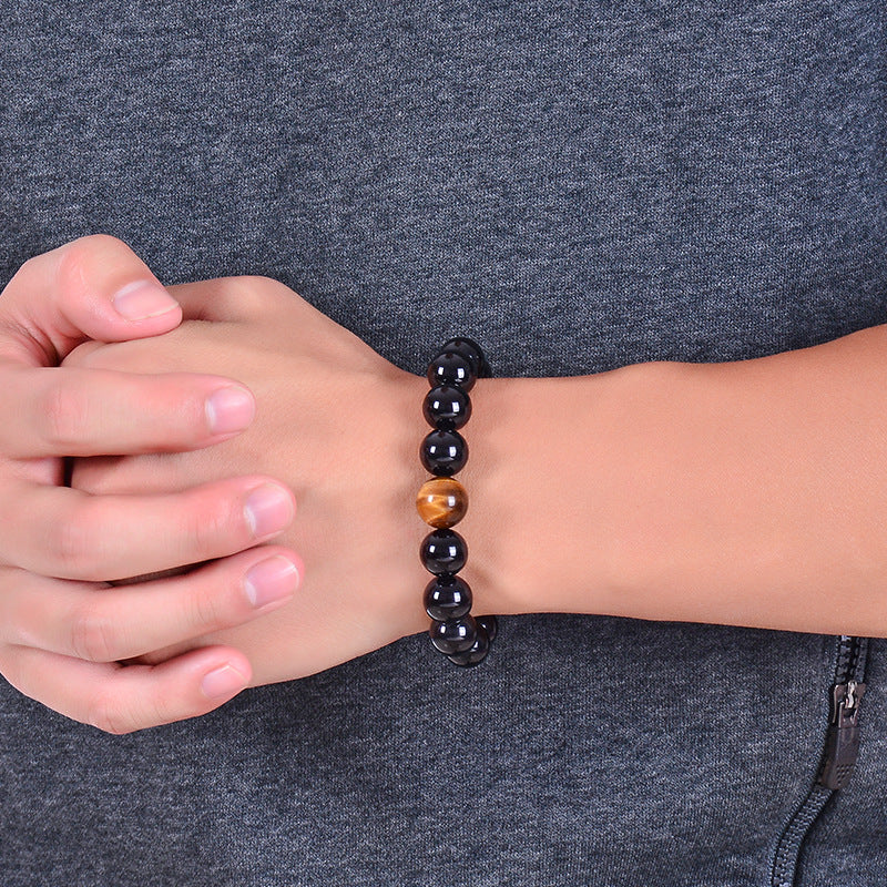 Natural Black Agate Bracelet Tiger Eye Bracelet