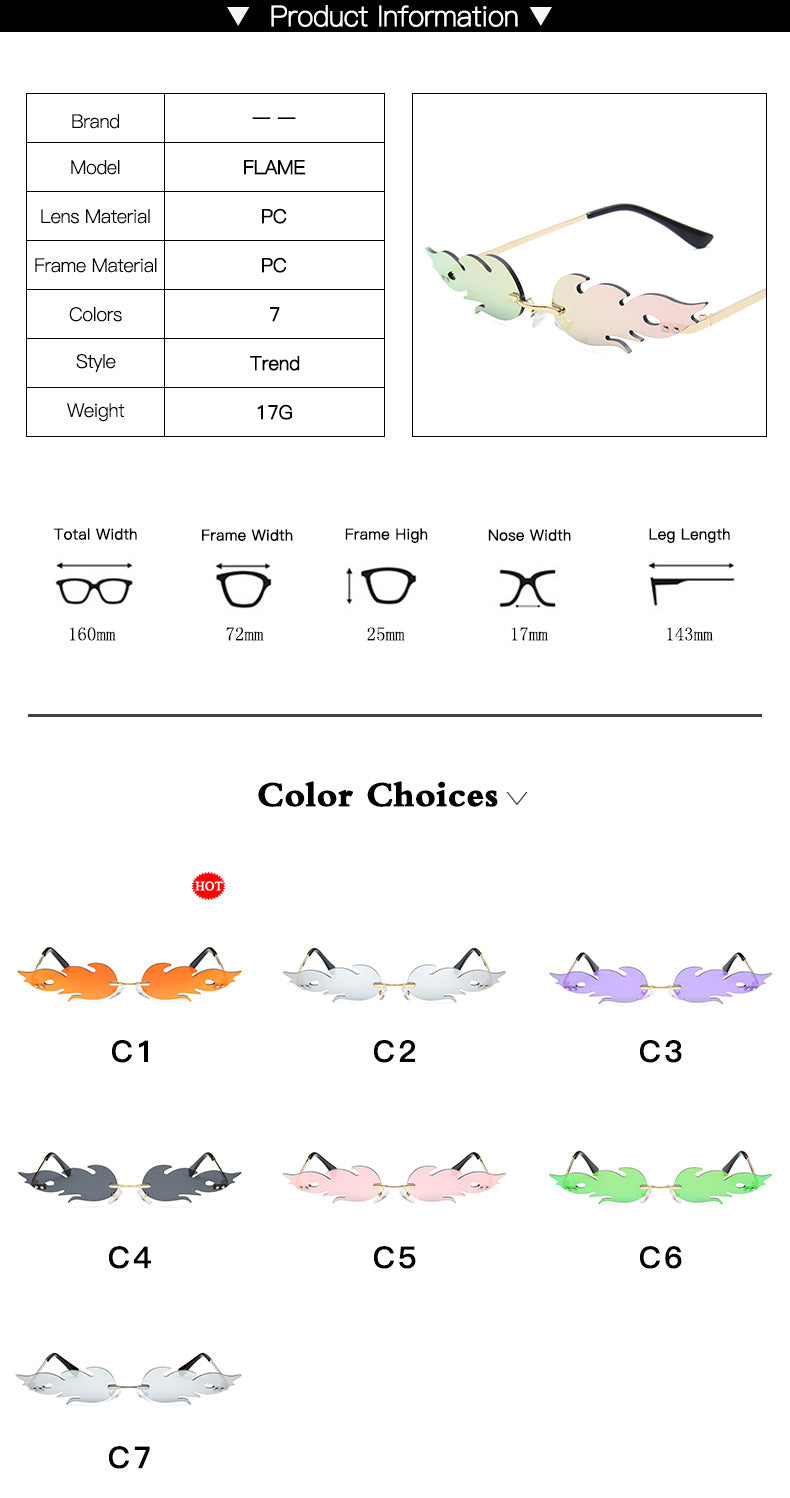 Flame Shaped Sunglasses Jurchen Film