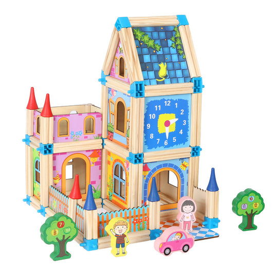Variety Of Creativity To Build A Building Block Castle