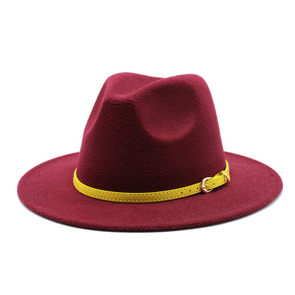 Woolen Hat Big Brimmed Hat Jazz Hat Felt Hat