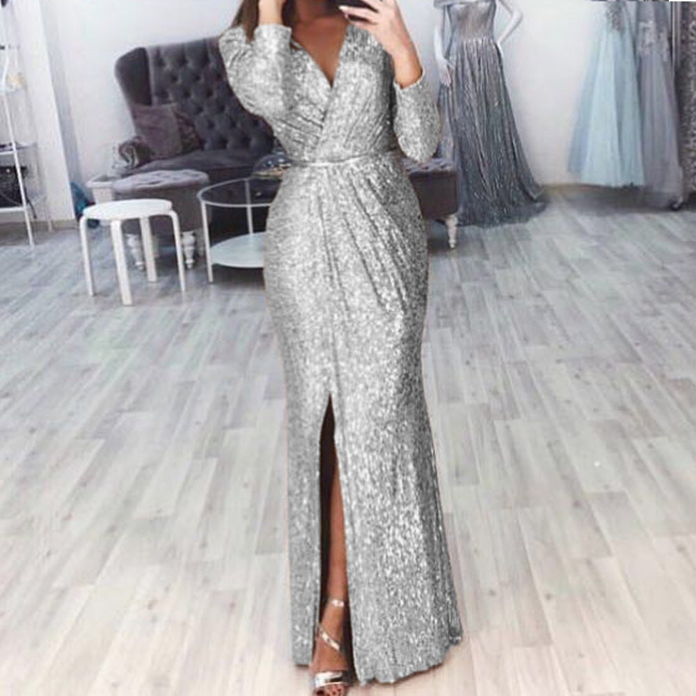 Women's Long Dress Evening Dress Deep V-neck