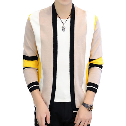 Casual Striped Men's Knitted Cardigan