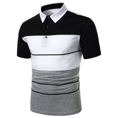 Two-color Stitching Webbing Men's Short Sleeve