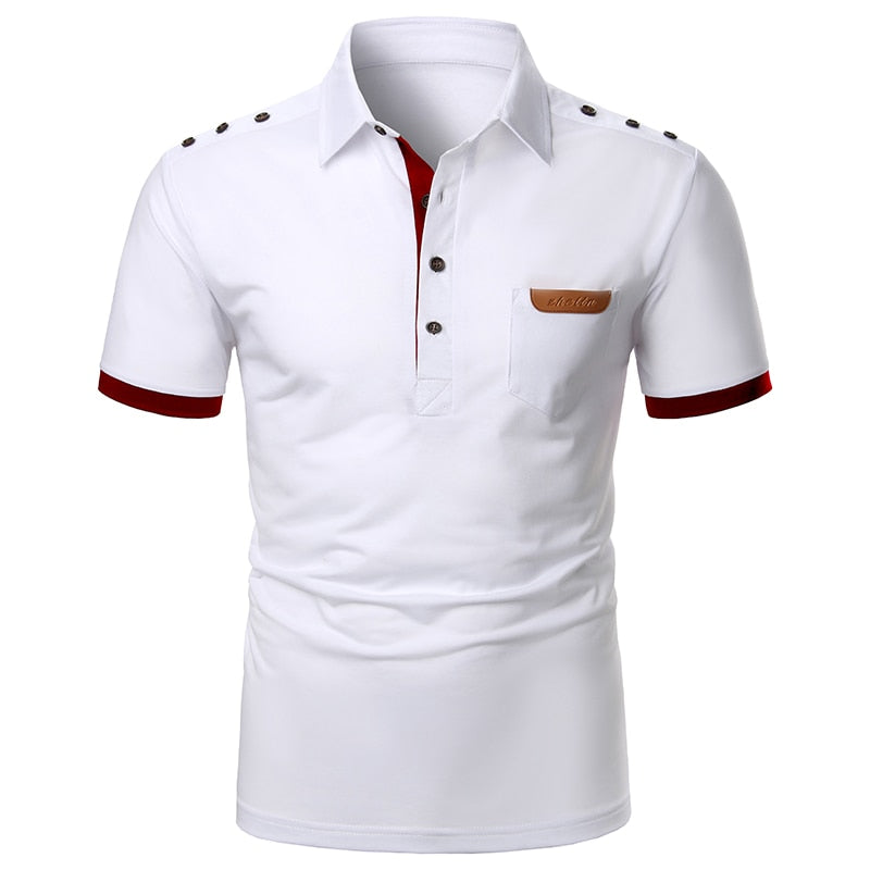 Two-color Stitching Webbing Men's Short Sleeve