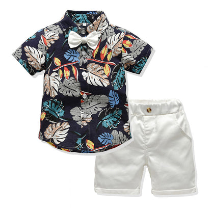 Flower Shirt Five-Point Pants Travel Vacation Outfit