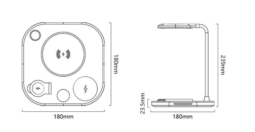 New Three-in-one Wireless Magnetic Charger 15W Fast Charging Desk Lamp Suitable For Mobile Phone Watch Headset