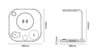 New Three-in-one Wireless Magnetic Charger 15W Fast Charging Desk Lamp Suitable For Mobile Phone Watch Headset