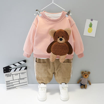 Cute Plus Velvet Padded Children's Suit