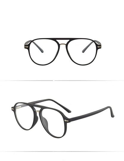 New Retro Double Beam Large Frame TR Glasses Frame