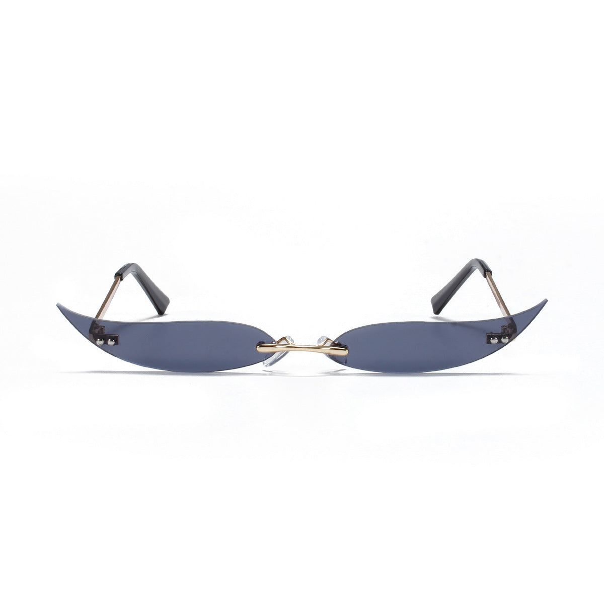 Rimless Metal Pointed Cat-eye Sunglasses