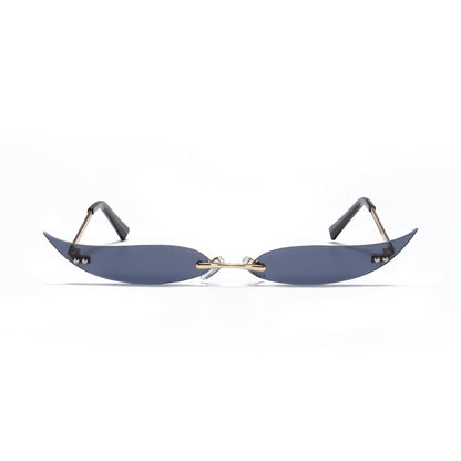 Rimless Metal Pointed Cat-eye Sunglasses