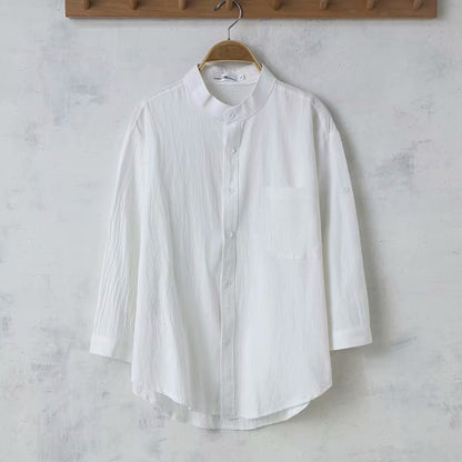 Summer Linen Shirt Men's Cotton And Linen Casual Loose Shirt