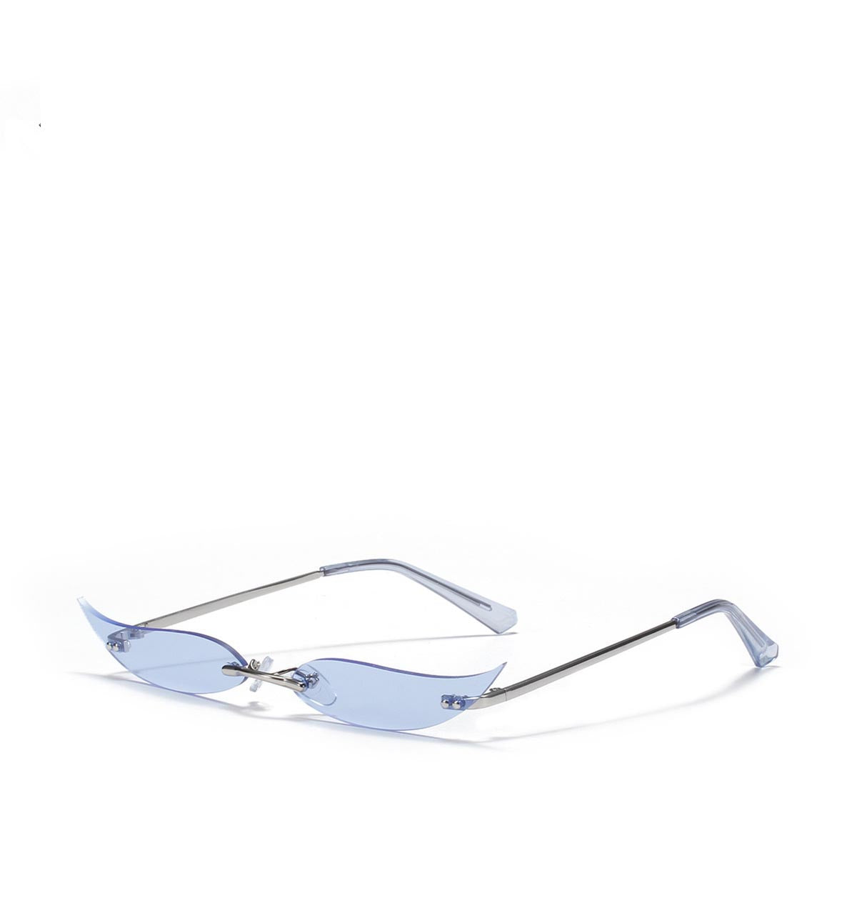 Rimless Metal Pointed Cat-eye Sunglasses