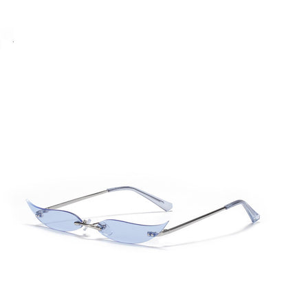 Rimless Metal Pointed Cat-eye Sunglasses