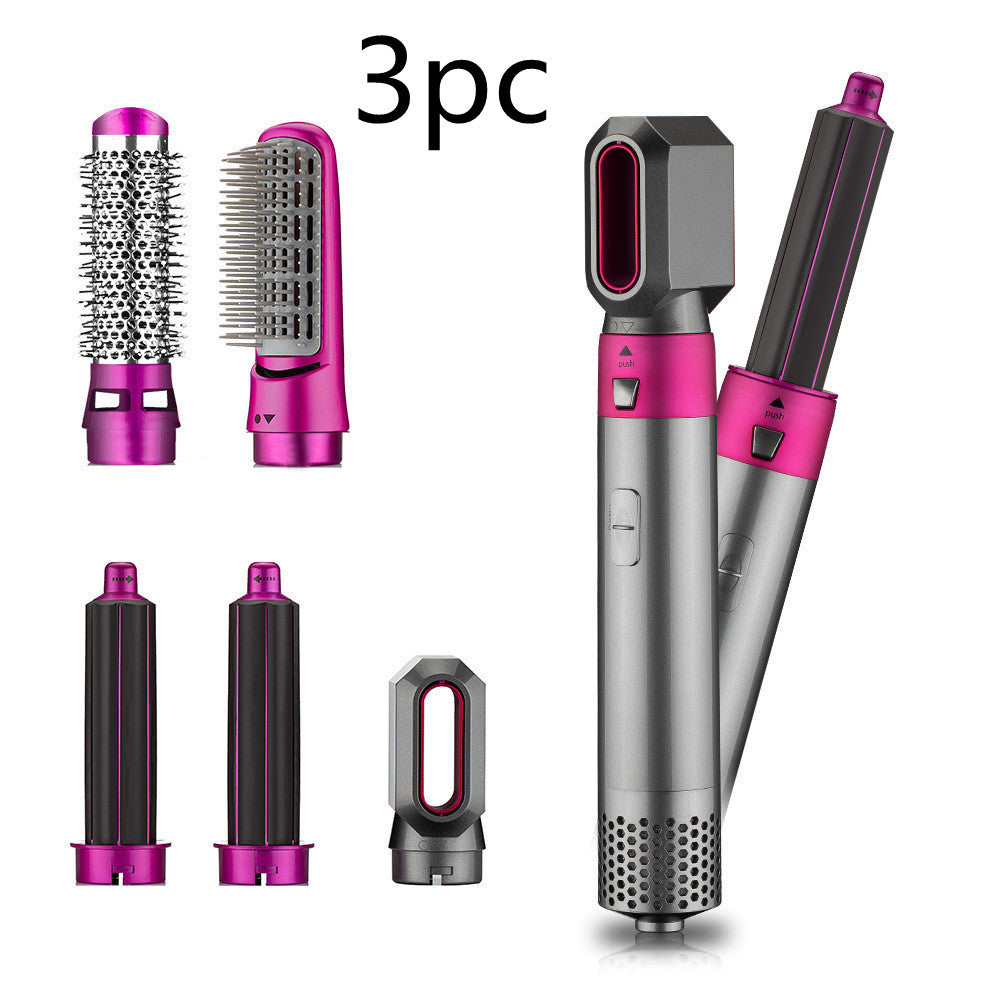 Hair Dryer Brush 5 In 1 Electric Blow Dryer Comb Hair Curling Wand Detachable Brush Kit Negative Ion Straightener Hair Curler