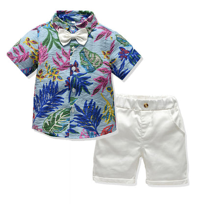 Flower Shirt Five-Point Pants Travel Vacation Outfit