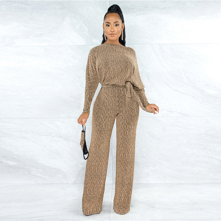 Ladies Fashion High Stretch Loose Jumpsuit