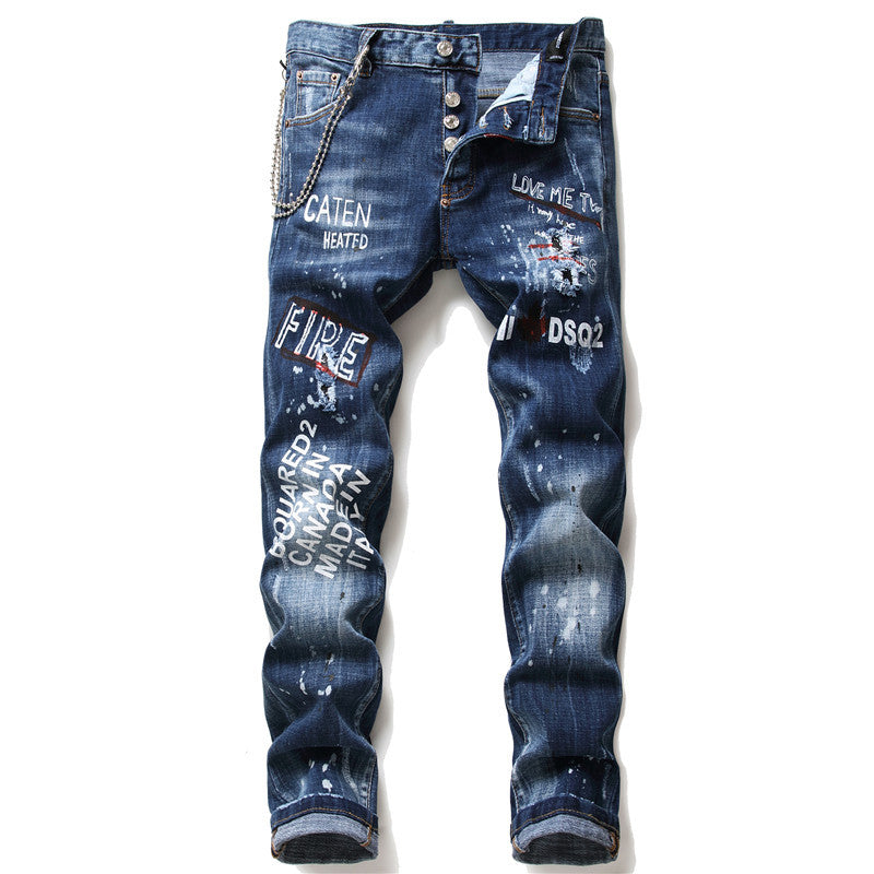 Men slim jeans pants