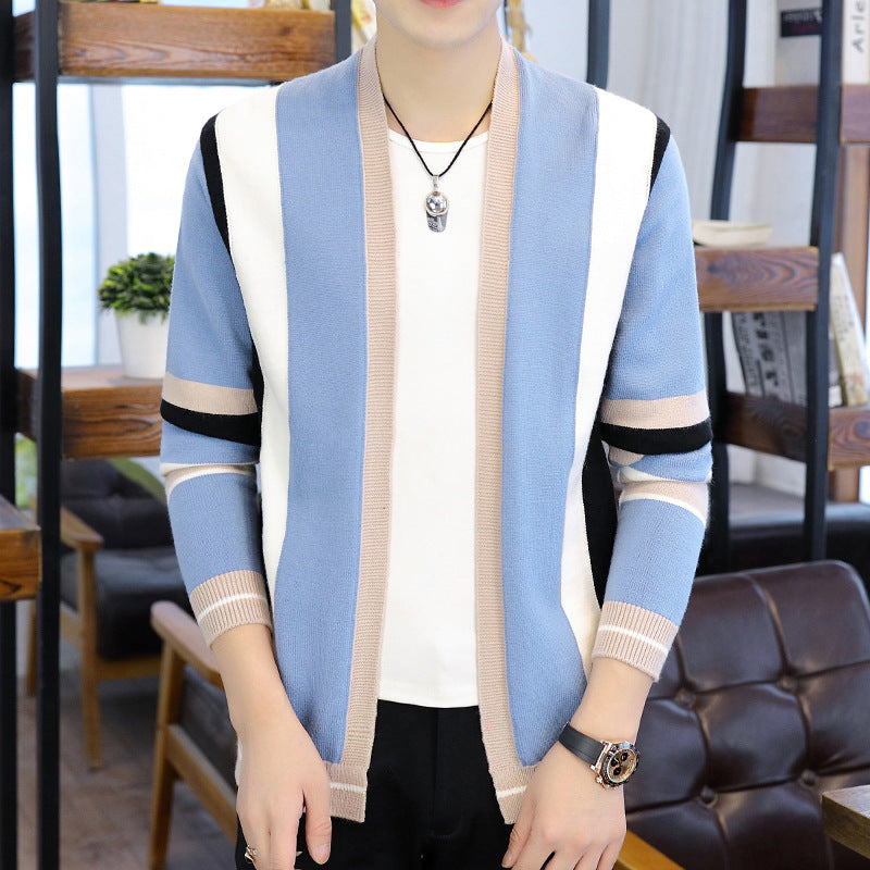 Casual Striped Men's Knitted Cardigan