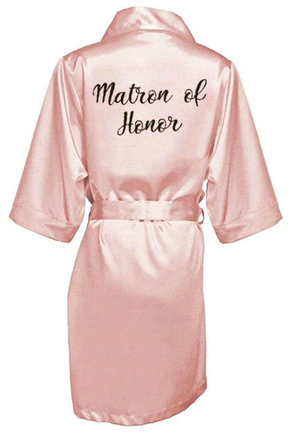 New Bride Bridesmaid Robe With White Black Letters Mother