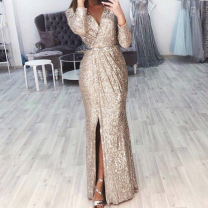 Women's Long Dress Evening Dress Deep V-neck