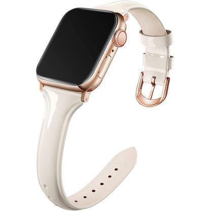 Compatible with Apple, Suitable For Apple Watch 6se Strap Apple Watch Small Waist Glossy Patent Leather Iwatch Leather Strap