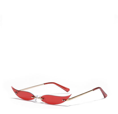 Rimless Metal Pointed Cat-eye Sunglasses